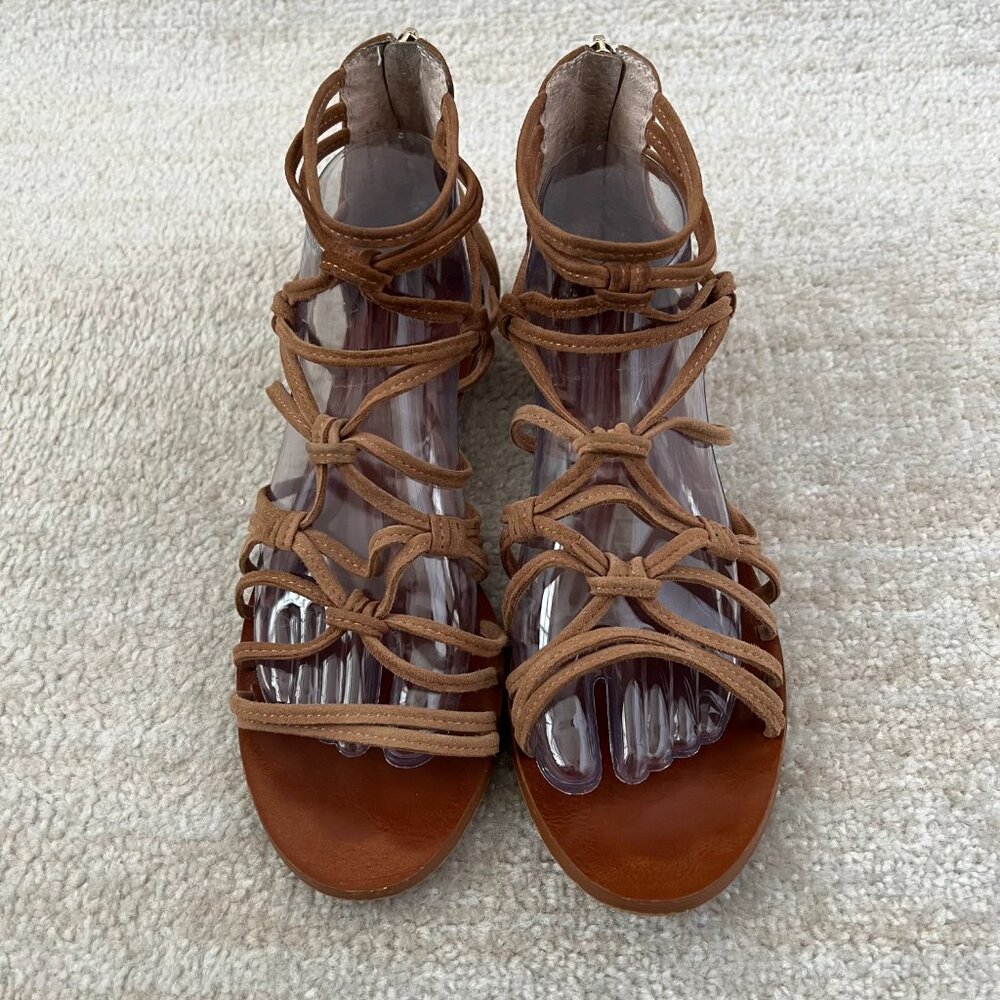 Vince Camuto Setensa Tan Open Toe Strappy Gladiator Sandals Shoes 9 - Picture 2 of 10